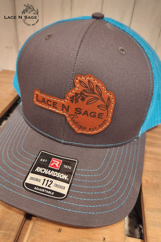 LACE N SAGE LEATHER PATCH HAT