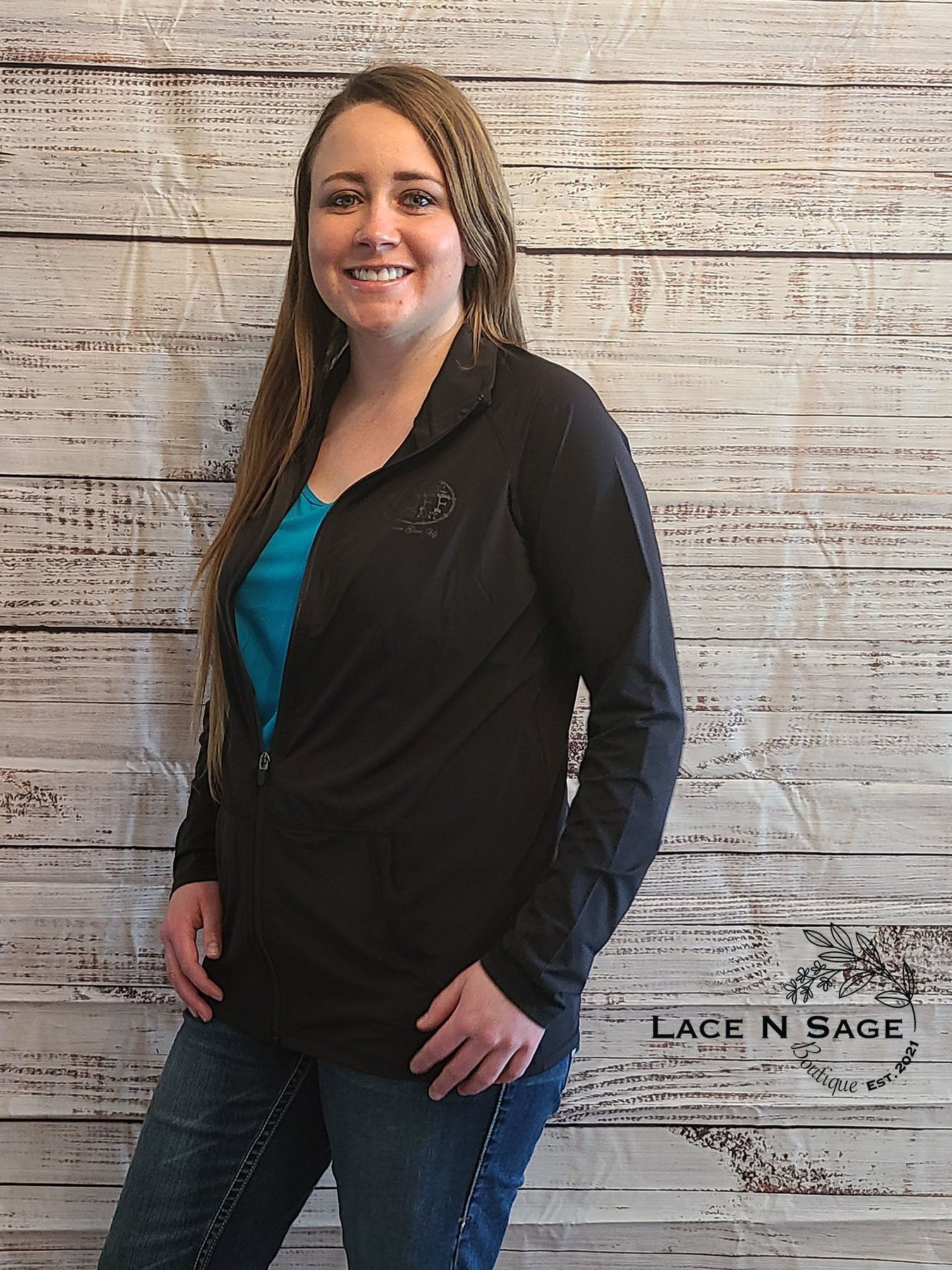 BREATHE INSTANT COOLING UPF FULL ZIP LONG SLEEVE WITH FRONT POCKETS