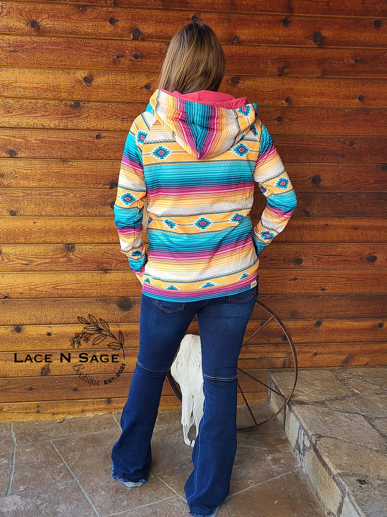 CANCUN SERAPE DOUBLE HOOD HOODIE