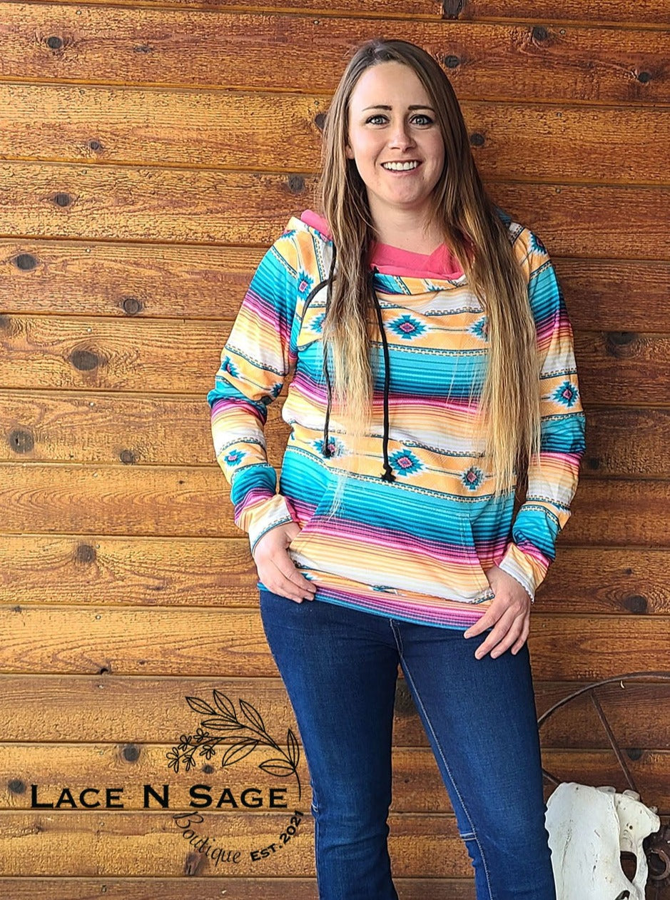 CANCUN SERAPE DOUBLE HOOD HOODIE