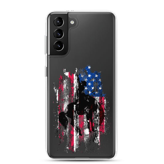 American Flag Bucking Horse Clear Case for Samsung®