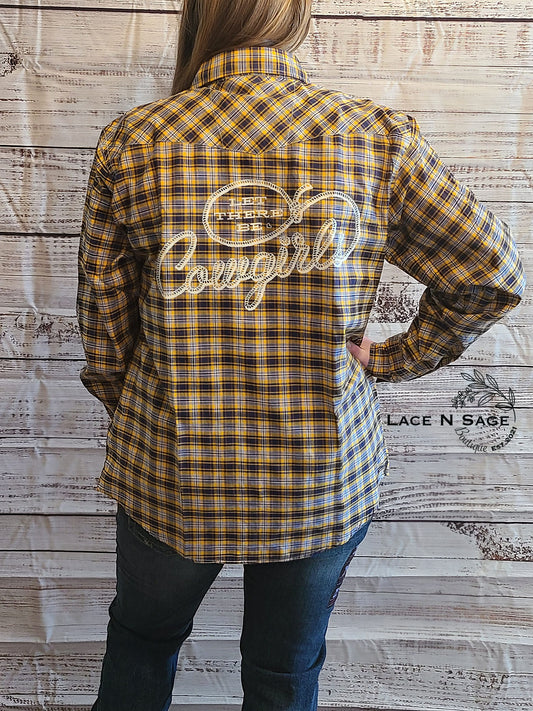 LET THERE BE COWGIRLS LONG SLEEVE BUTTON UP