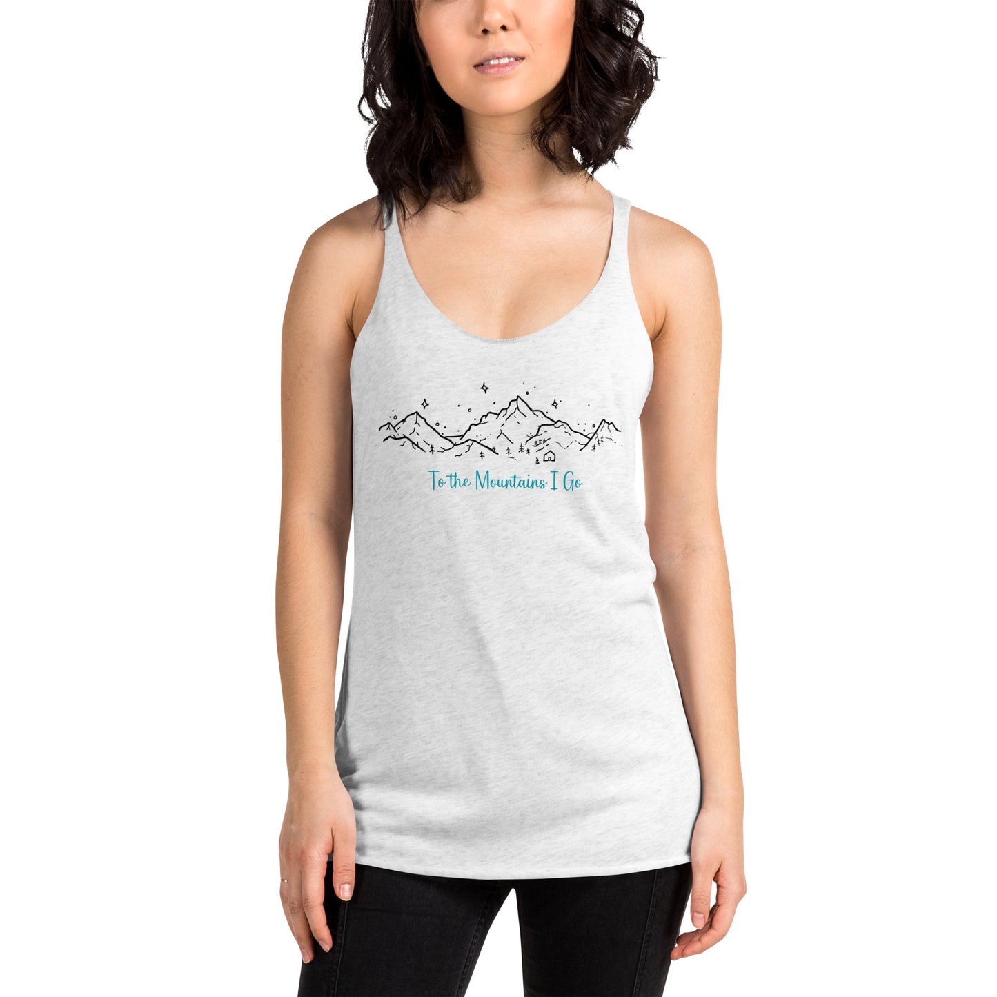 To the Mountains I Go Women's Racerback Tank