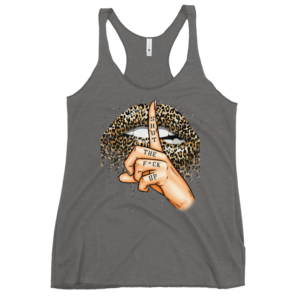 Leopard Shut the F*ck Up Women's Racerback Tank