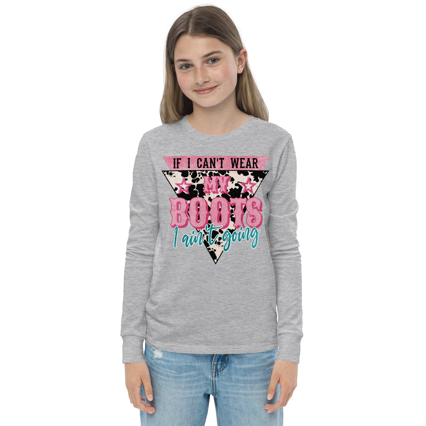 Youth If I Can't Wear My boots long sleeve tee