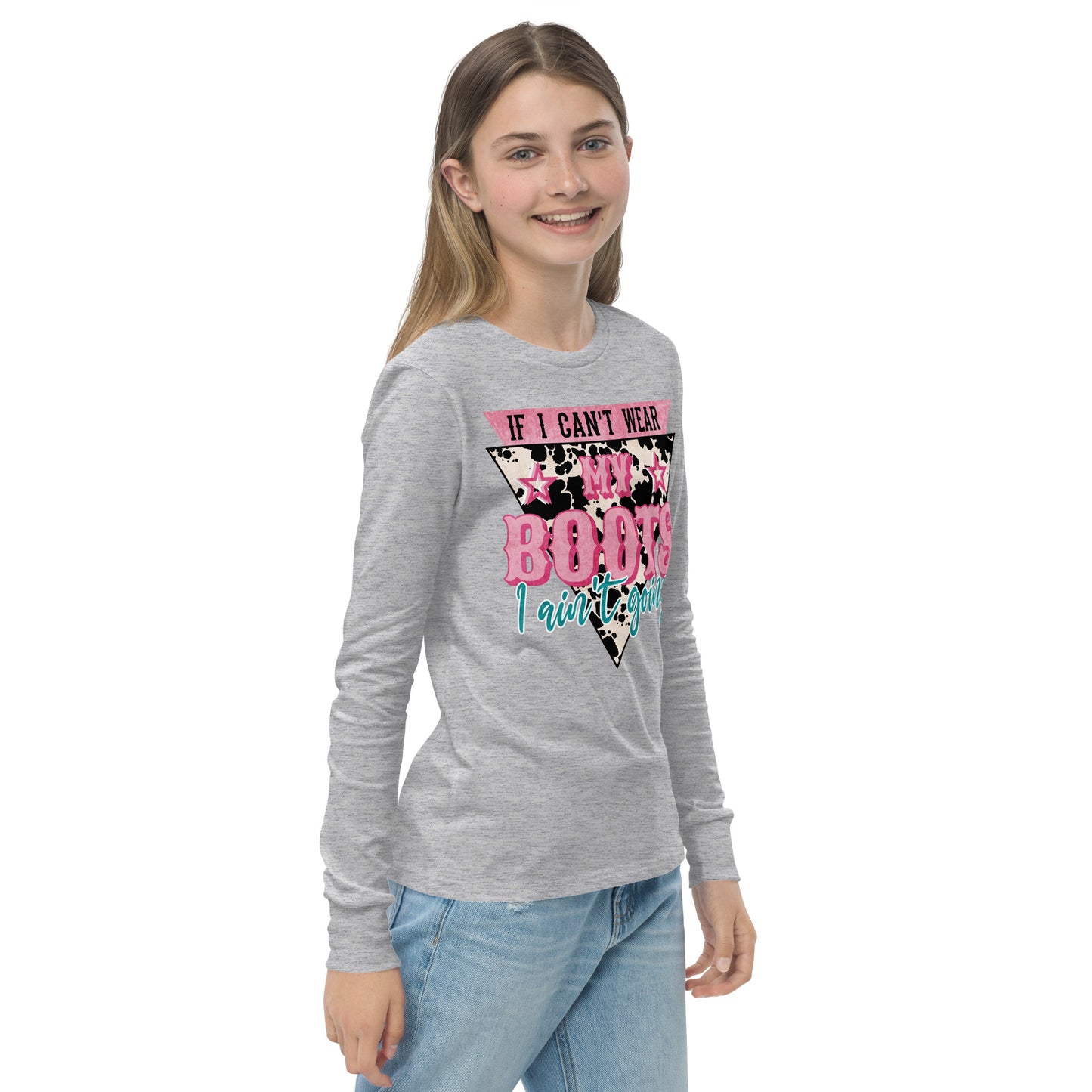 Youth If I Can't Wear My boots long sleeve tee