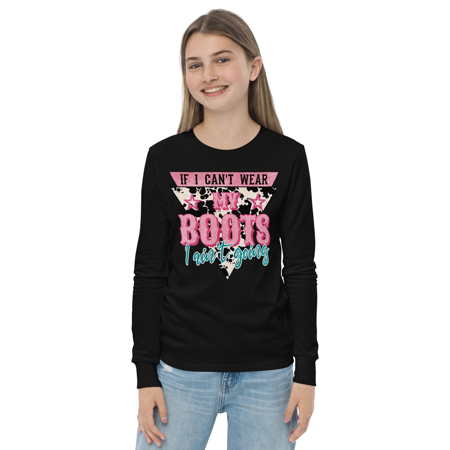 Youth If I Can't Wear My boots long sleeve tee