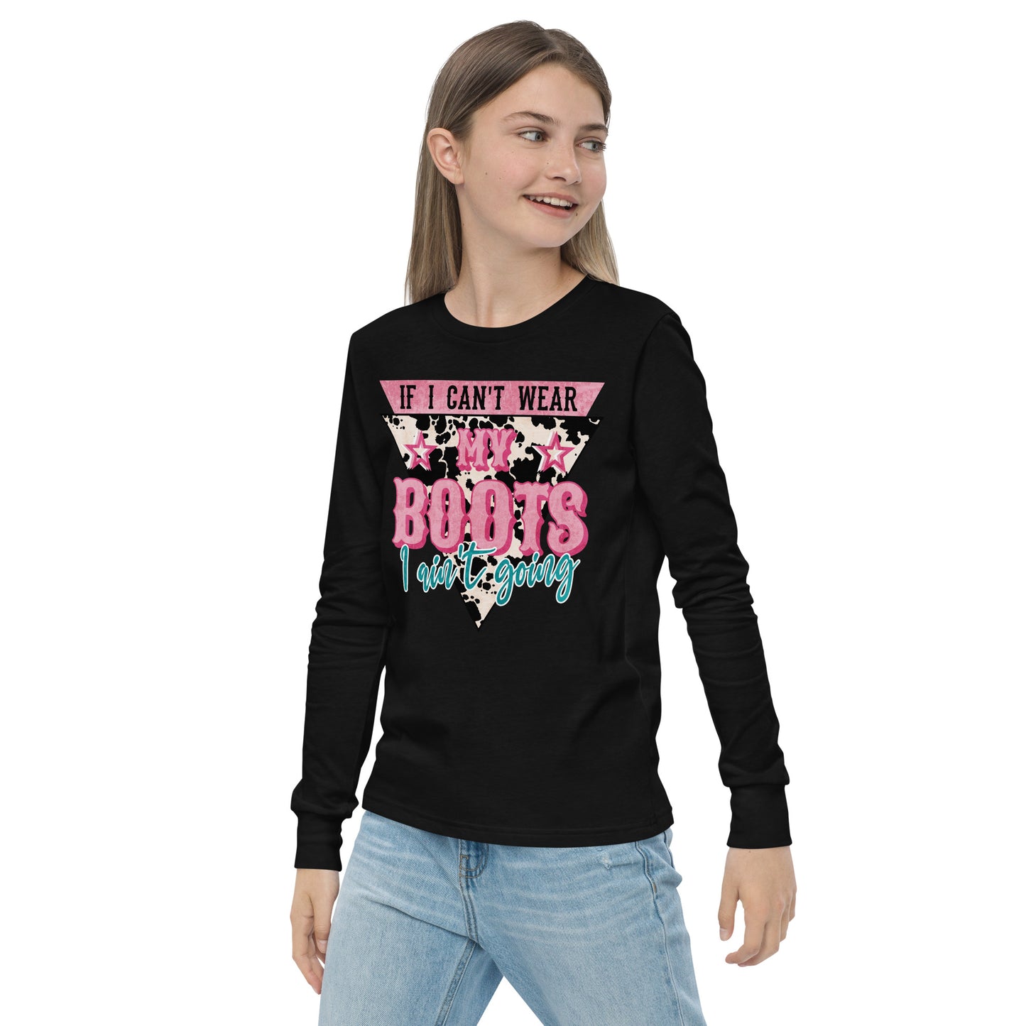 Youth If I Can't Wear My boots long sleeve tee