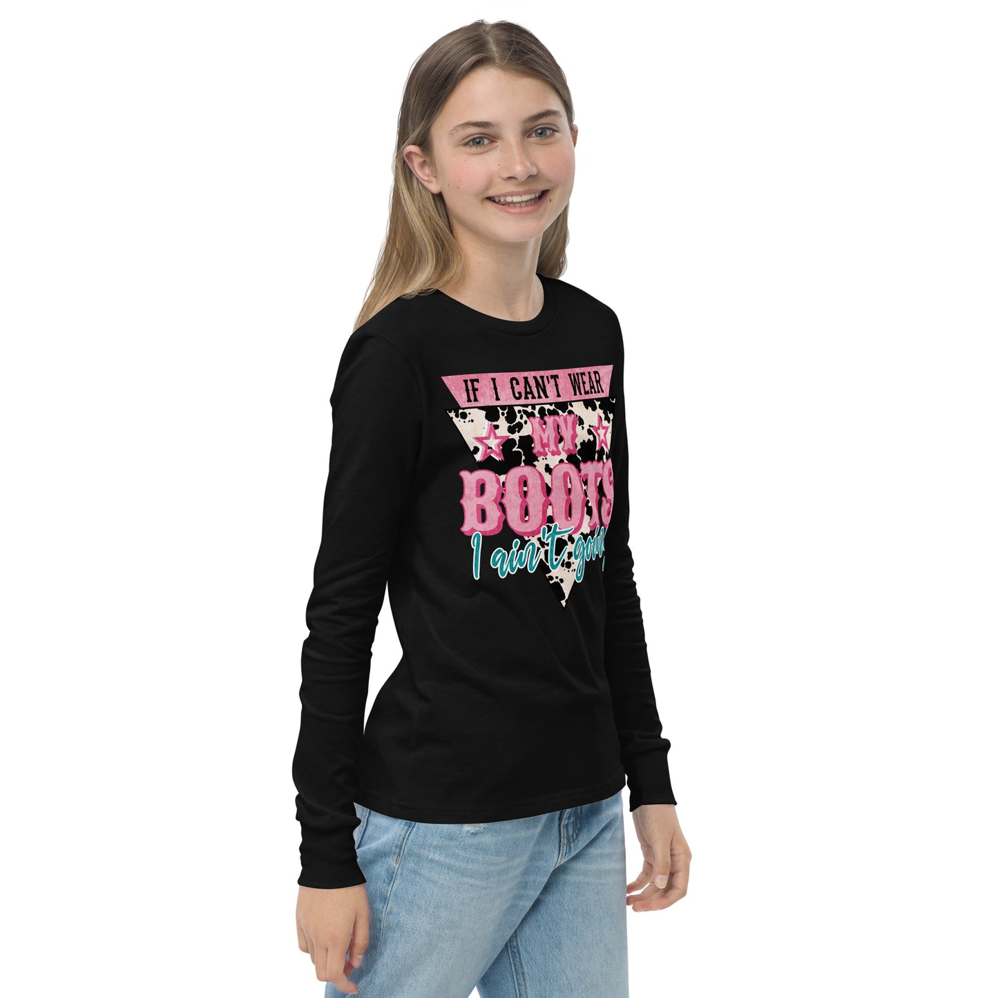 Youth If I Can't Wear My boots long sleeve tee