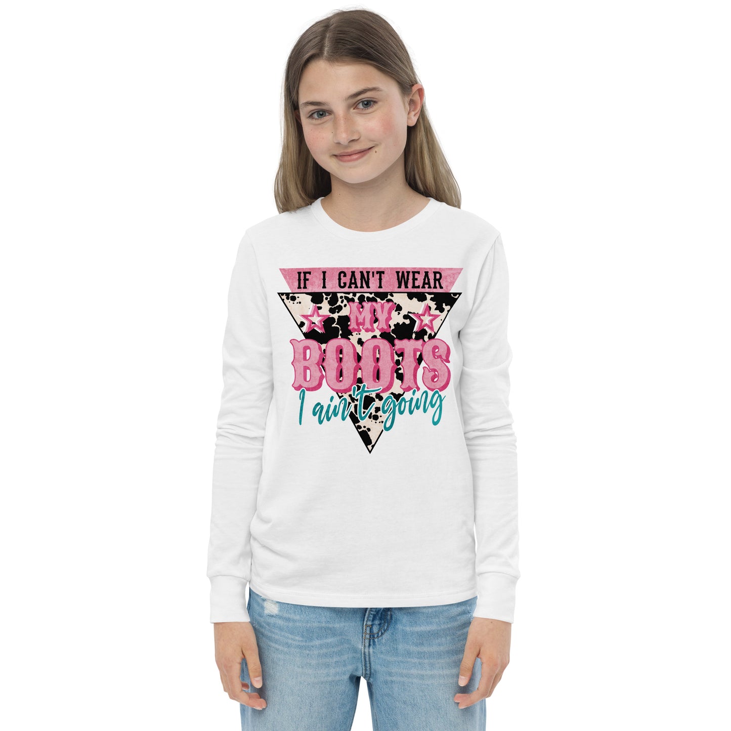 Youth If I Can't Wear My boots long sleeve tee