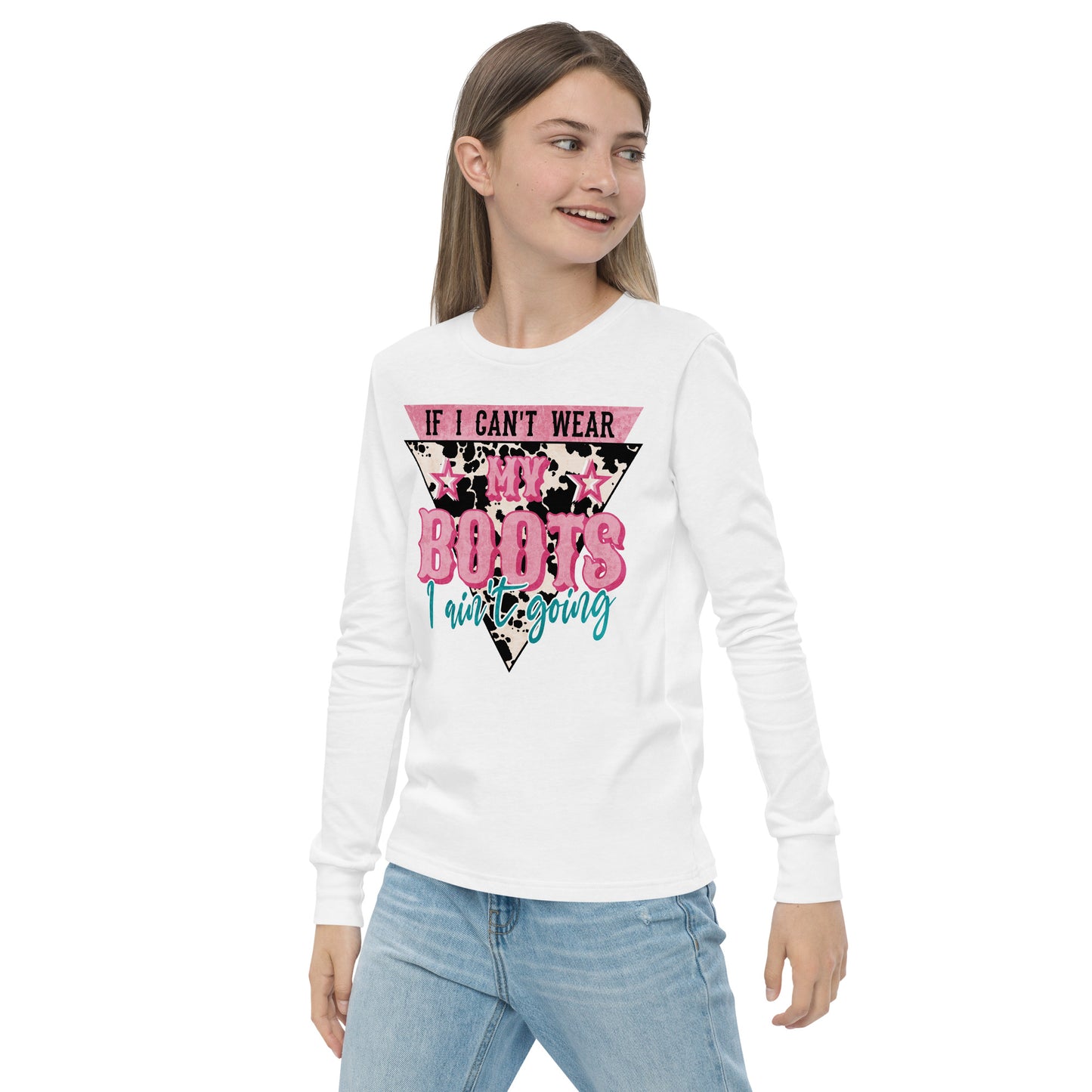 Youth If I Can't Wear My boots long sleeve tee