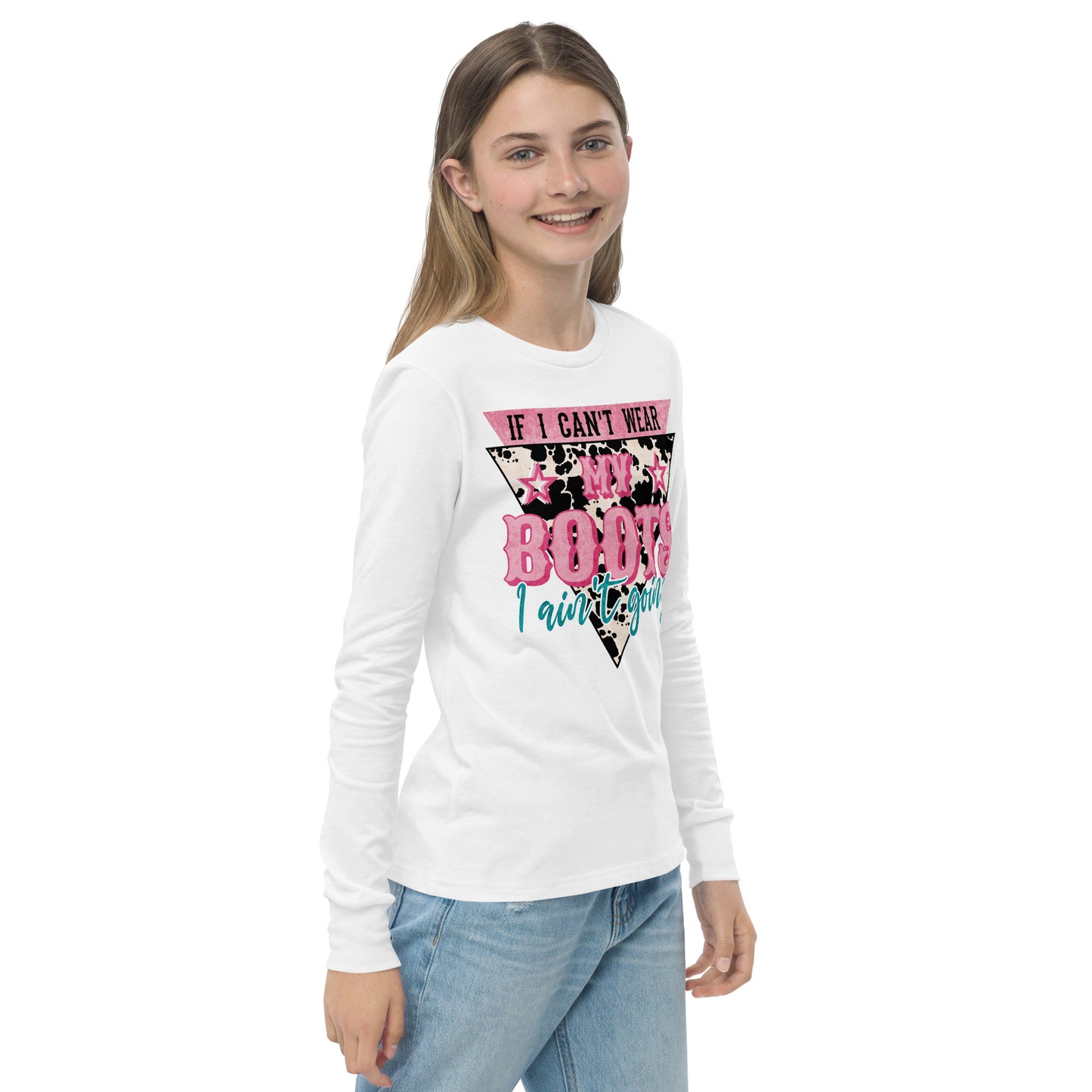 Youth If I Can't Wear My boots long sleeve tee